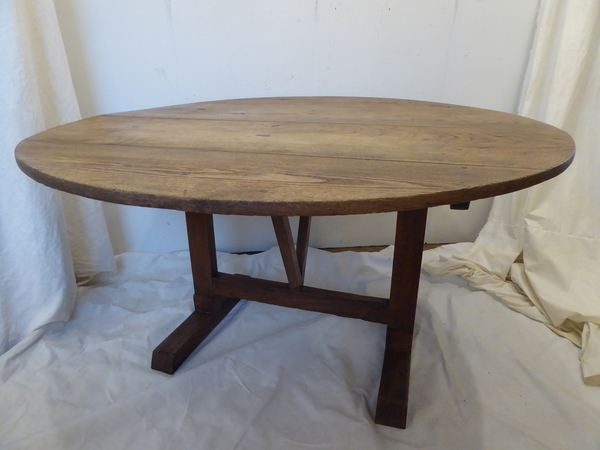 19th Century French Chestnut Wine Tasting Table