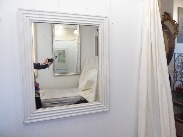 Scandinavian Style Reeded Whitewashed Mirror