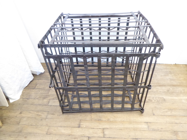 Antique French Iron Wine Rack