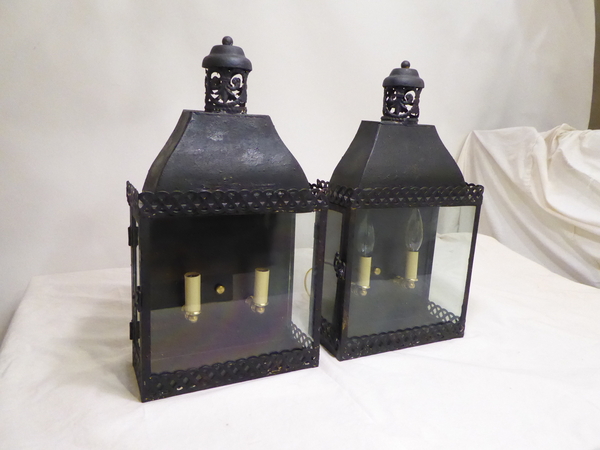 Pair Tole Lanterns