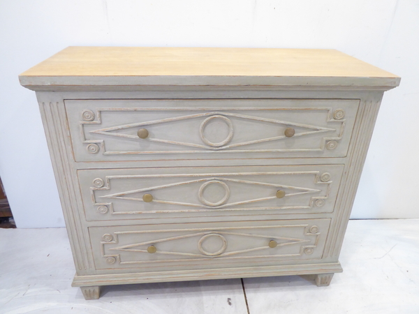 20th C Scandinavian Painted Pine Chest of Drawers