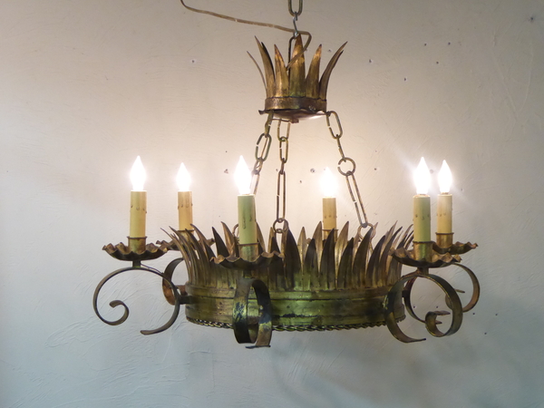 20th C Italian Iron Chandelier