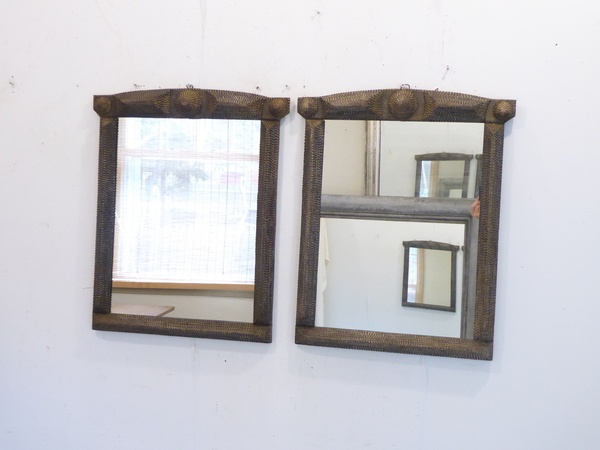 Pair Tramp Art Mirrors