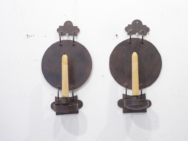 Pair of Iron Hand Crafted Sconces for Candles