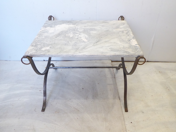 Marble and Iron Coffee Table