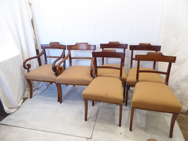 19th C Set of Six Mahogany Dining Chairs
