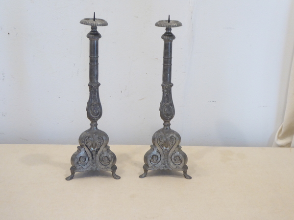 19th Century French Pricket Candlesticks