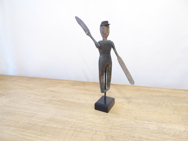 19th C American Primitive Paddle Arm Figure