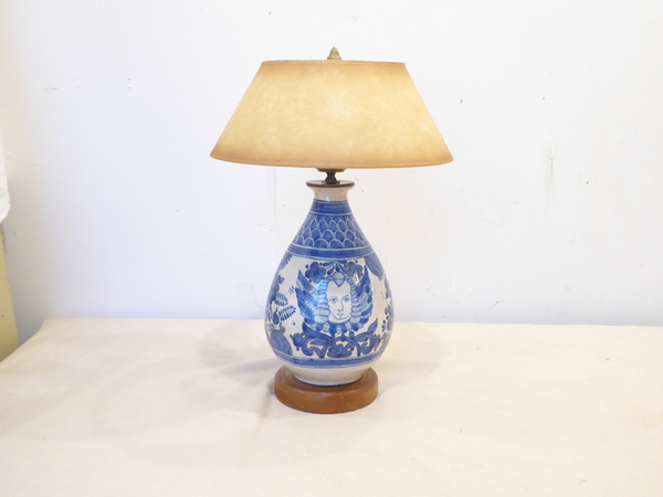 Hand Painted Pottery Lamp