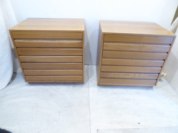 Pair of Modern Oak Bedside Chests