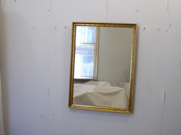 Antique Lemon Gold Stenciled Mirror