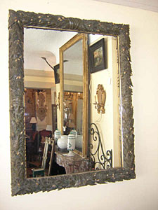 Early 19th century pair carved wood mirrors