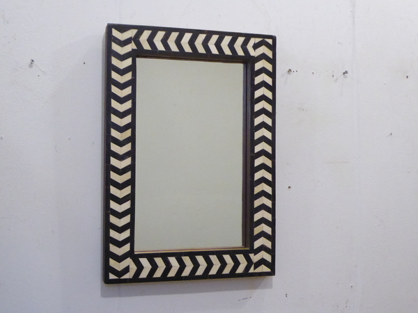 Bone Black and White Mirror