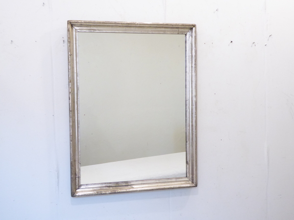 19th C Stripe Stenciled Silver Mirror
