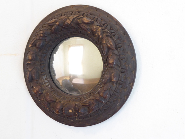Carved Italian Mini Convex Mirror
