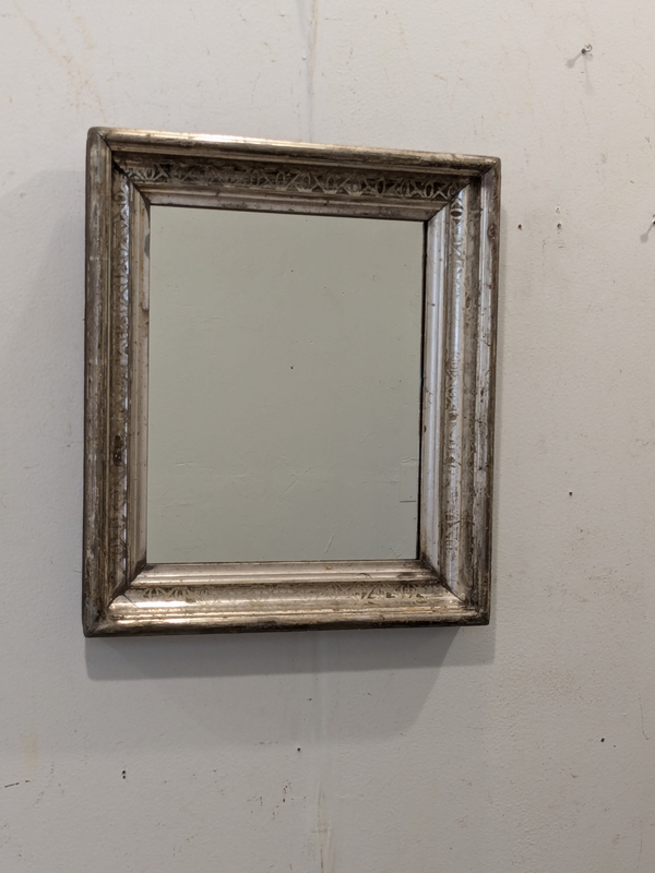 Small Silver Stenciled Mirror