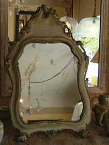 19th century Italian painted wood, dressing table mirror