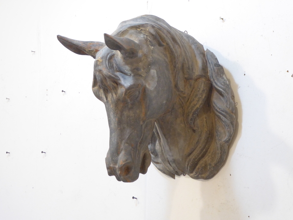 Antique French Zinc Horse Head