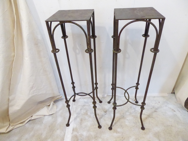 Pair Iron Pedestals