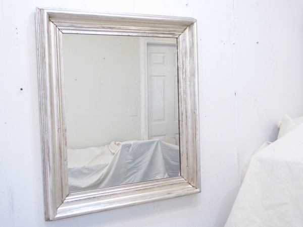 19th C Silvered Wide Molding Mirror