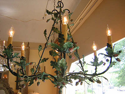 20th century French tole chandelier