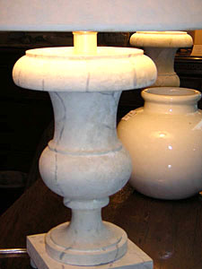 Handcrafted marblized medici urn lamps