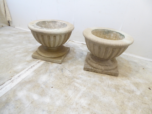 Pair of Limestone planters
