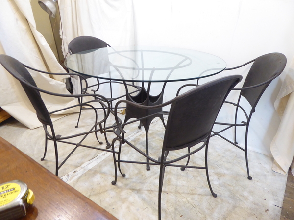 Brutalist Iron Chairs and Table