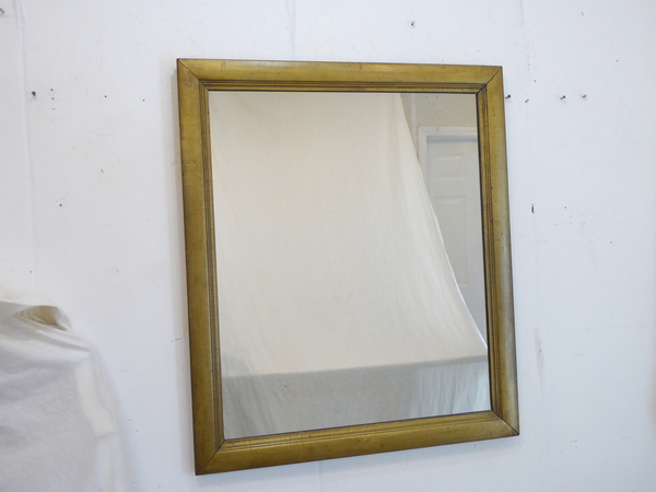 Brass Tone Wooden Mirror