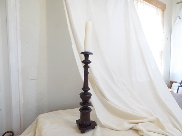19th C Italian Walnut Pricket Stick
