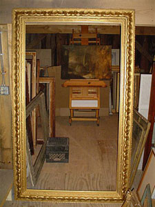 19th century Italian carved giltwood frame