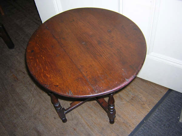 19th century continental round oak table