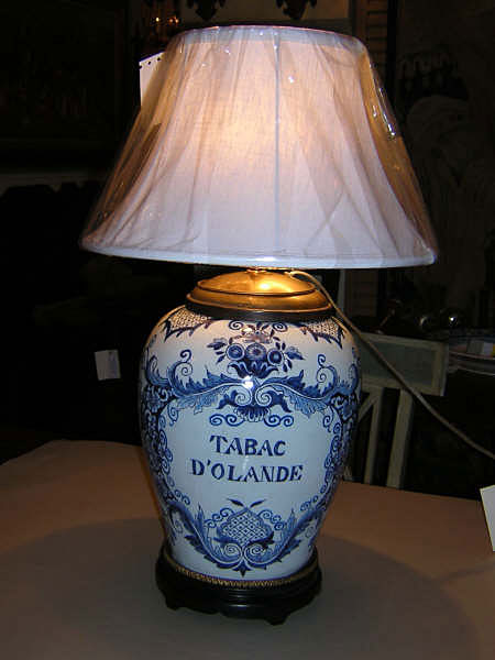 French Delft Vase as Lamp