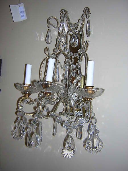 Iron and Crystal Sconces