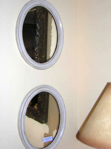 Pair of 20th Century Oval Painted Mirrors
