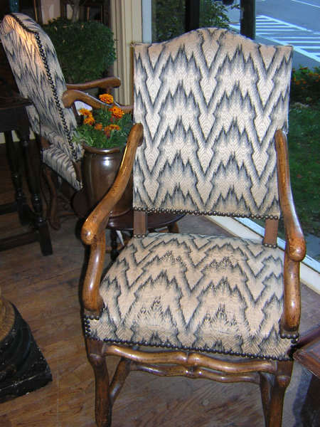 Pair of French Louis XIV Style Beechwood Armchairs