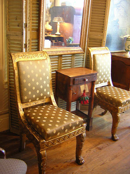 Circa 1800 Consulat Period French Giltwood Sidechairs
