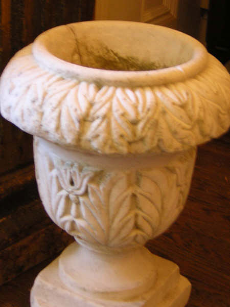 19th Century Italian Carved Marble Cache Pot