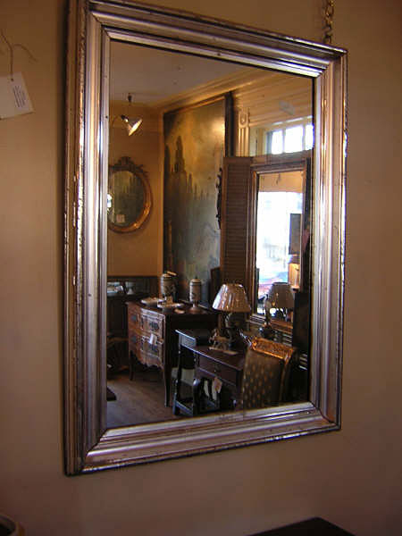19th Century American Silver Frame Mirror