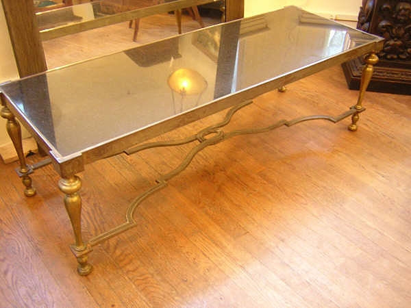 20th Century French Bronze and Marble Low Table