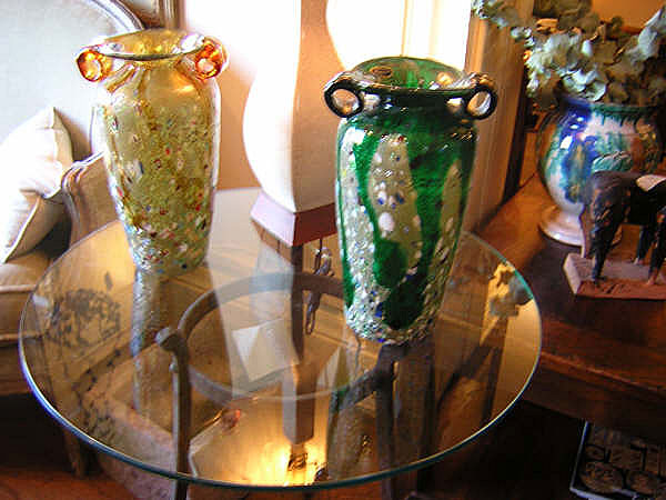 Pair Murano 20th Century Glass Vases