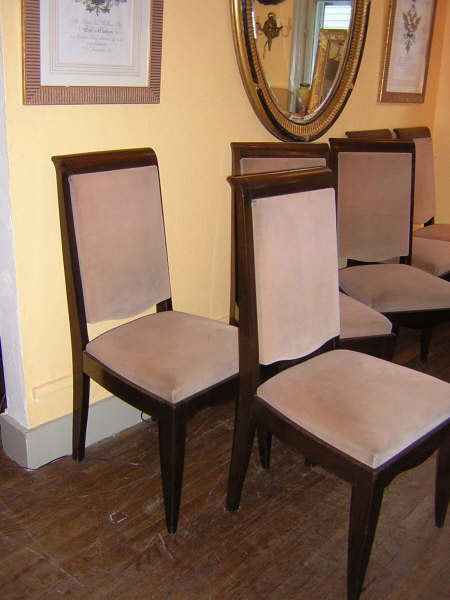 20th Century Set of 6 French Art Deco Side Chairs
