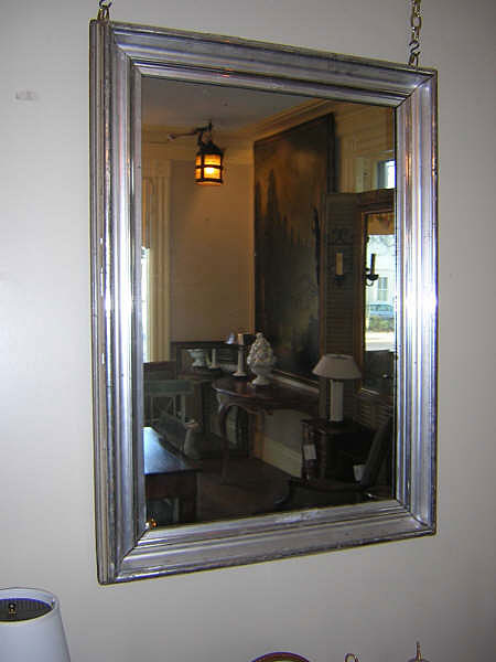 19th Century American Silvery Leaf Mirror