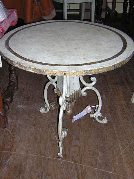 20th Century Italian Iron and Wood Round Table