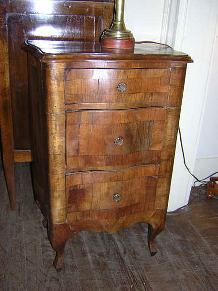 19th Century Italian Inlaid Olivewood Comodino