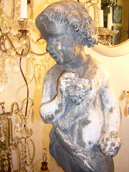 Early 20th Century Pair Lead Garden Figures