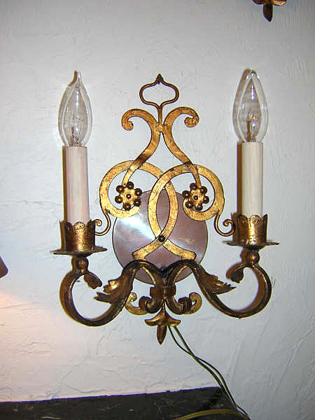 20th Century Italian Iron Set of 3 Sconces