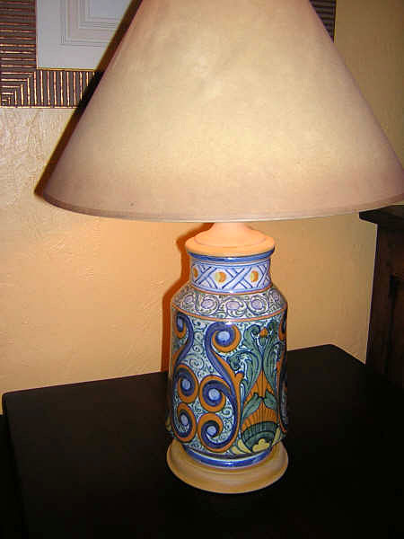 20th Century Italian Majolica Lamp