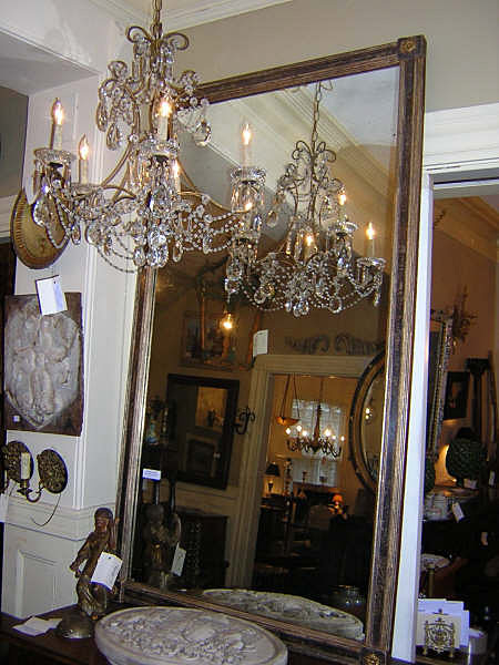 19th Century Italian Silver Leaf Wood Frame Mirror