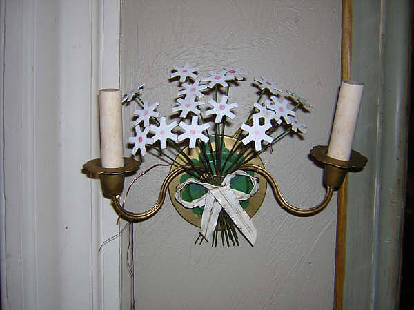 20th Century Pair American Art Deco Tole Sconces